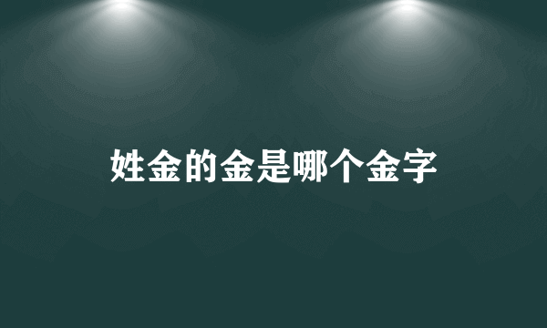 姓金的金是哪个金字