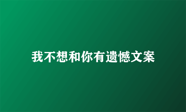 我不想和你有遗憾文案