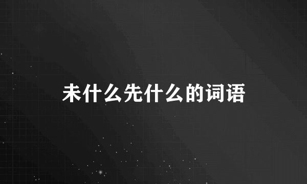 未什么先什么的词语