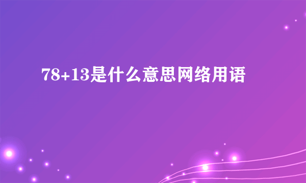 78+13是什么意思网络用语