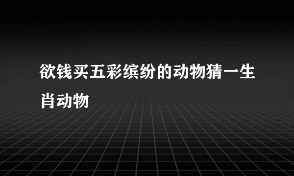 欲钱买五彩缤纷的动物猜一生肖动物