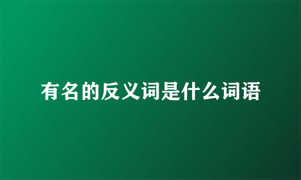有名的反义词是什么词语