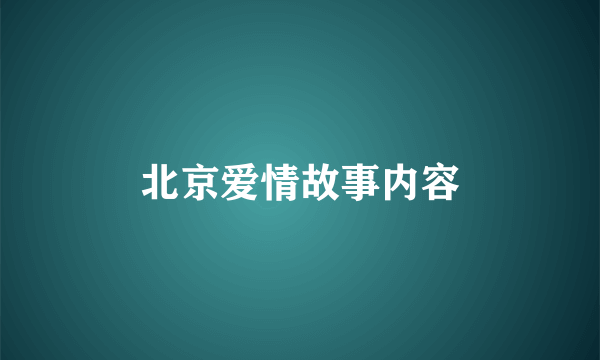 北京爱情故事内容