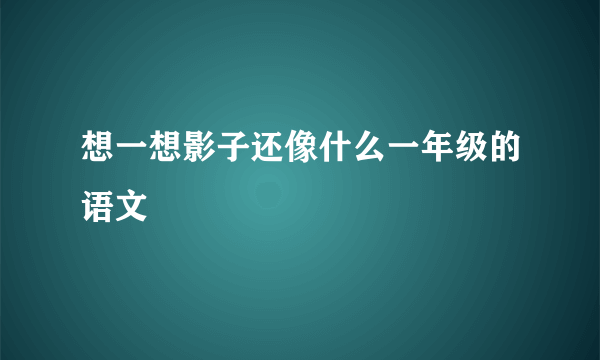 想一想影子还像什么一年级的语文
