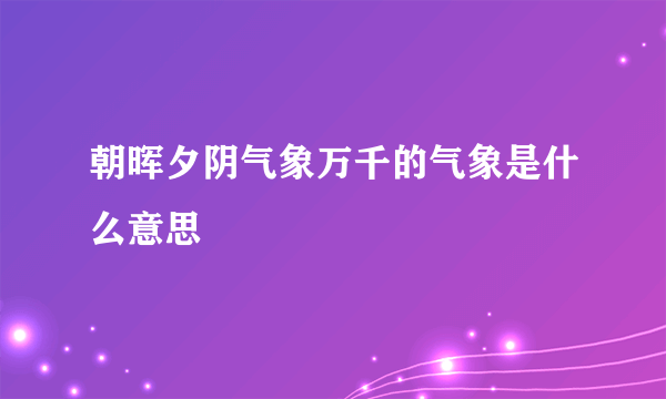 朝晖夕阴气象万千的气象是什么意思