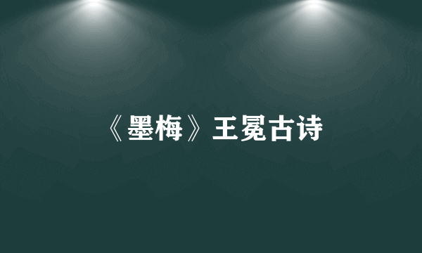 《墨梅》王冕古诗