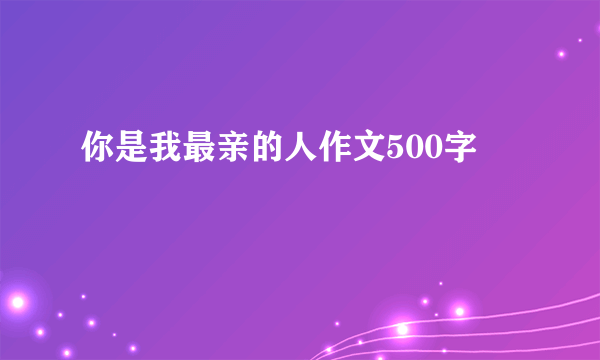 你是我最亲的人作文500字