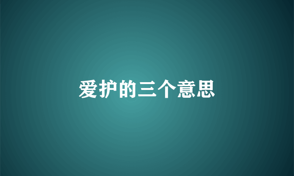 爱护的三个意思