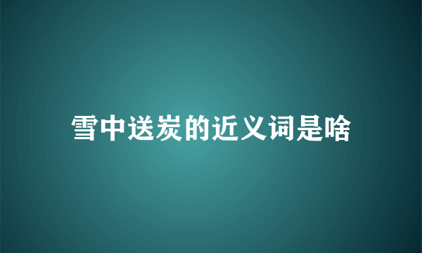 雪中送炭的近义词是啥