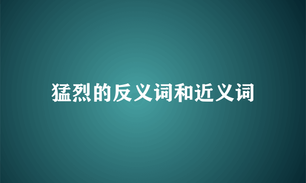 猛烈的反义词和近义词