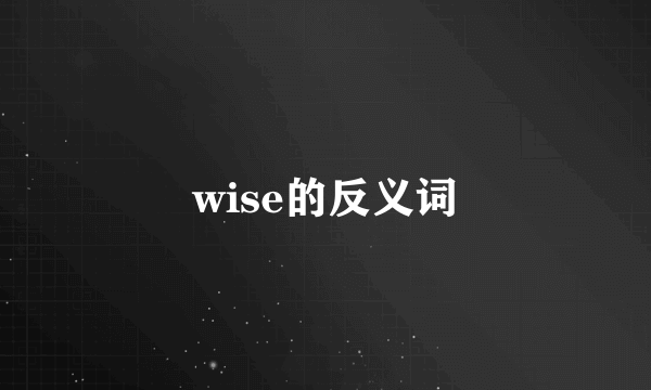 wise的反义词