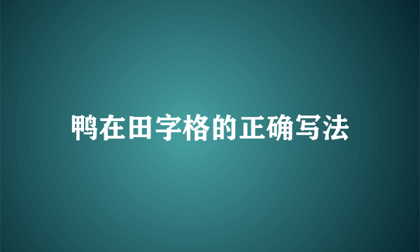 鸭在田字格的正确写法