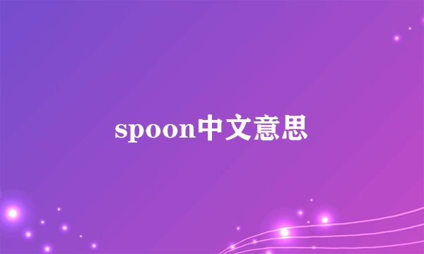spoon中文意思