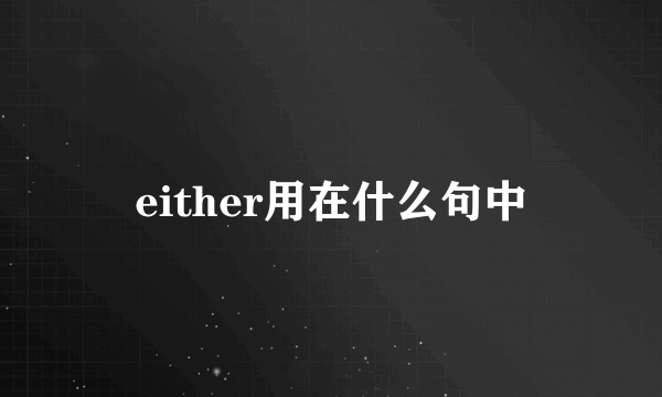 either用在什么句中
