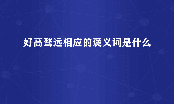 好高骛远相应的褒义词是什么