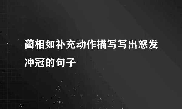蔺相如补充动作描写写出怒发冲冠的句子