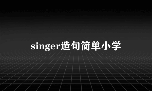 singer造句简单小学