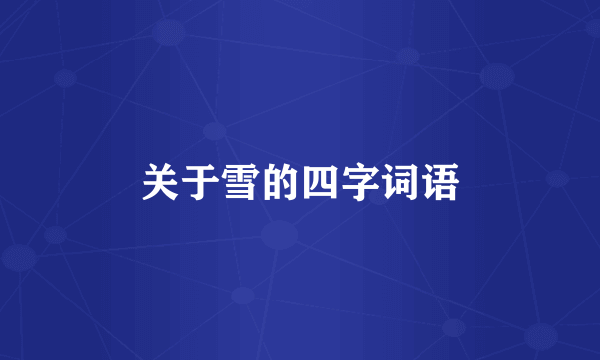 关于雪的四字词语