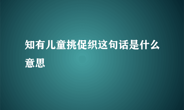 知有儿童挑促织这句话是什么意思