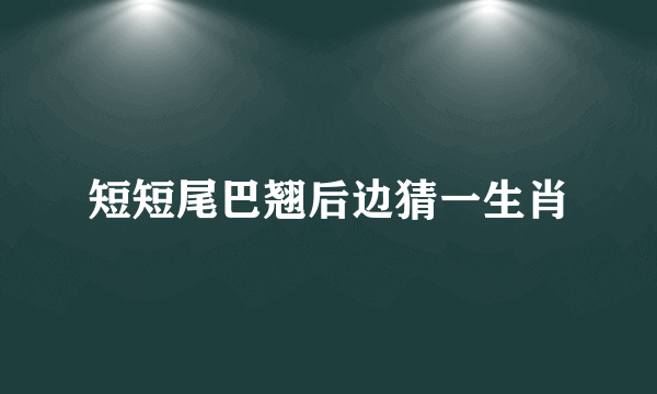 短短尾巴翘后边猜一生肖