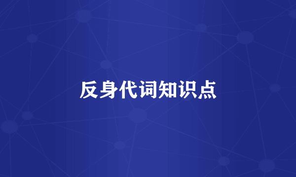反身代词知识点