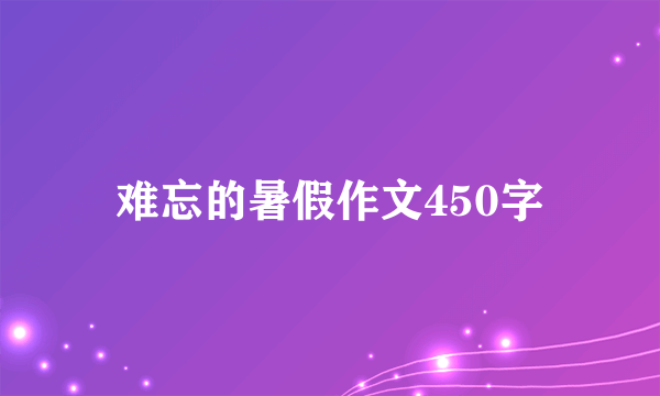 难忘的暑假作文450字