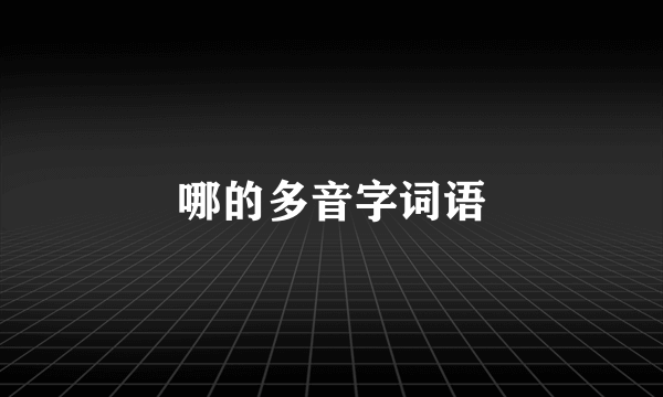 哪的多音字词语