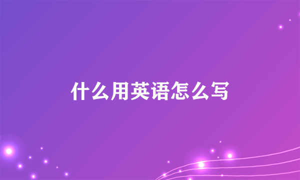 什么用英语怎么写