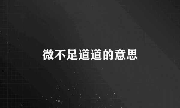 微不足道道的意思
