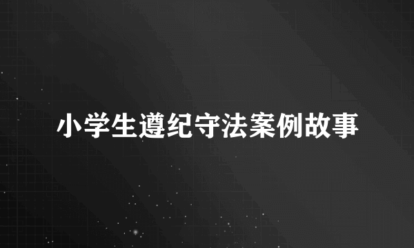 小学生遵纪守法案例故事