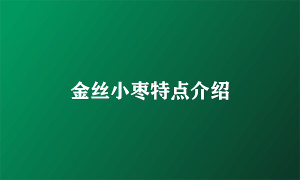 金丝小枣特点介绍