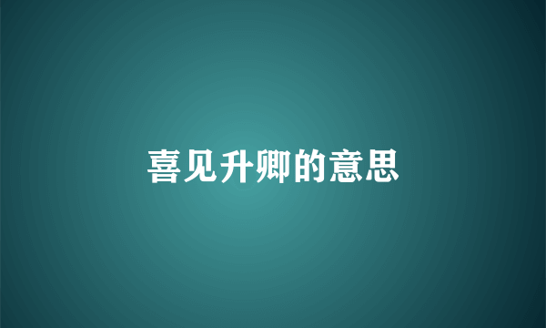 喜见升卿的意思
