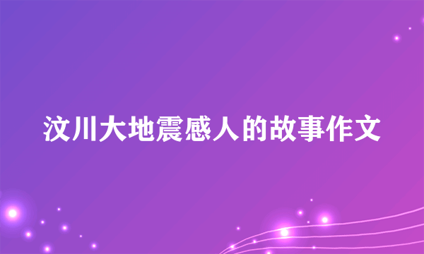 汶川大地震感人的故事作文