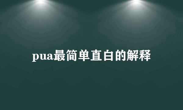 pua最简单直白的解释