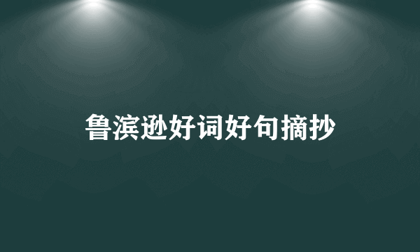 鲁滨逊好词好句摘抄