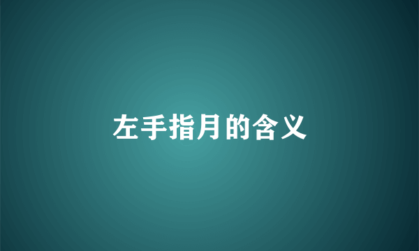 左手指月的含义