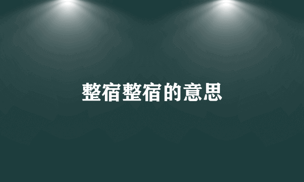 整宿整宿的意思