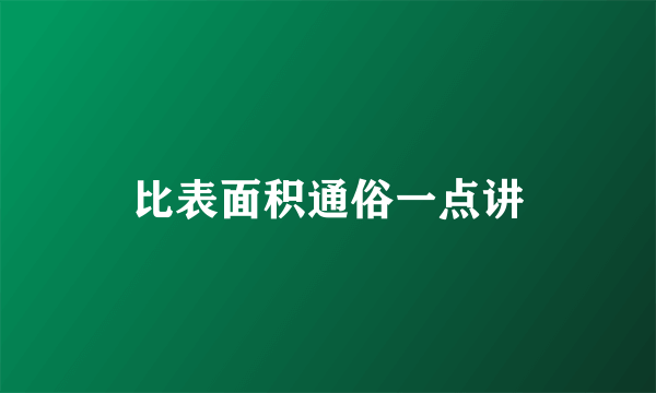 比表面积通俗一点讲