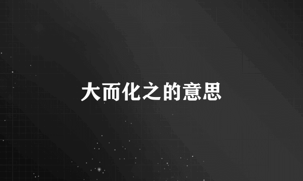 大而化之的意思
