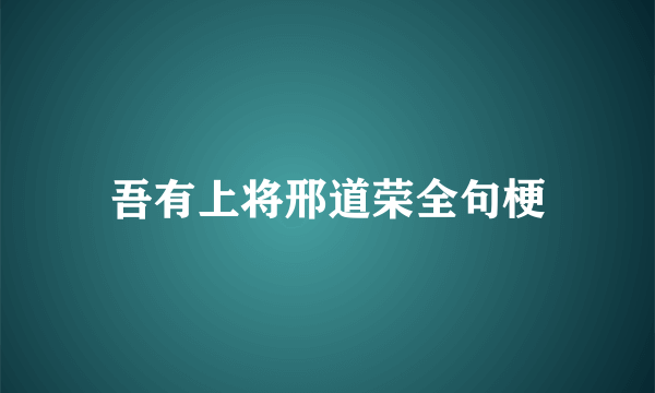 吾有上将邢道荣全句梗
