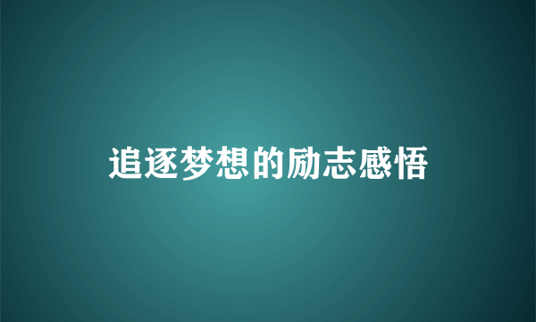追逐梦想的励志感悟