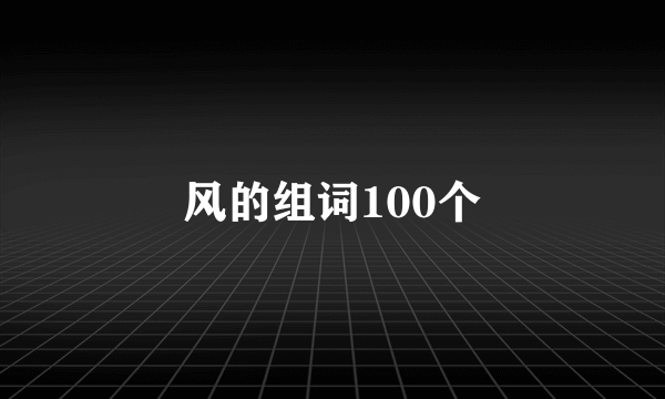风的组词100个