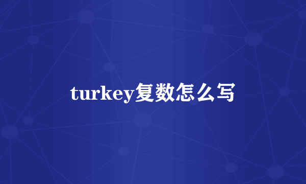 turkey复数怎么写