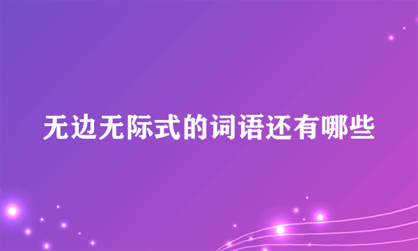 无边无际式的词语还有哪些