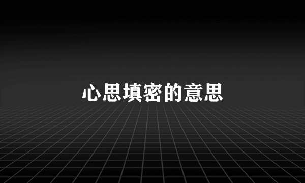 心思填密的意思