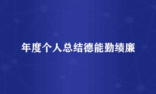 年度个人总结德能勤绩廉