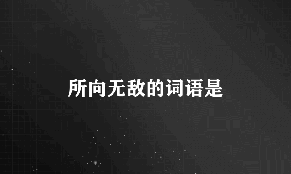 所向无敌的词语是