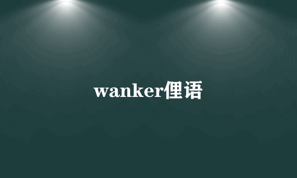 wanker俚语