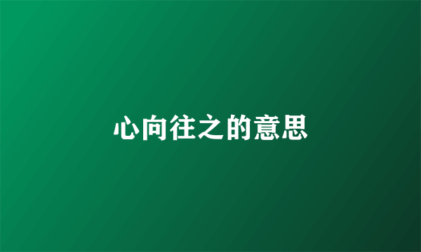 心向往之的意思