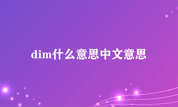 dim什么意思中文意思
